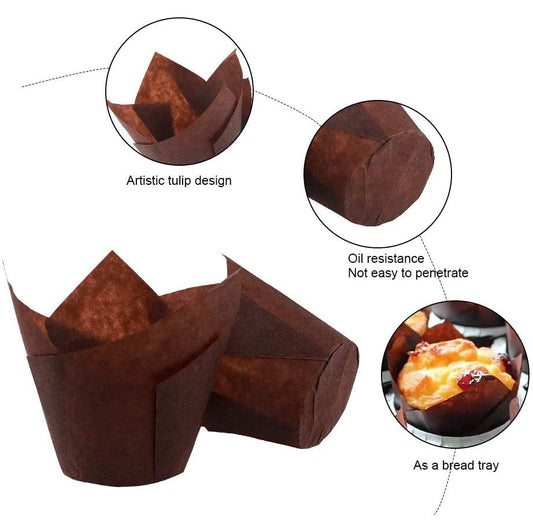 200-Piece:Tulip Cupcake Baking Cups